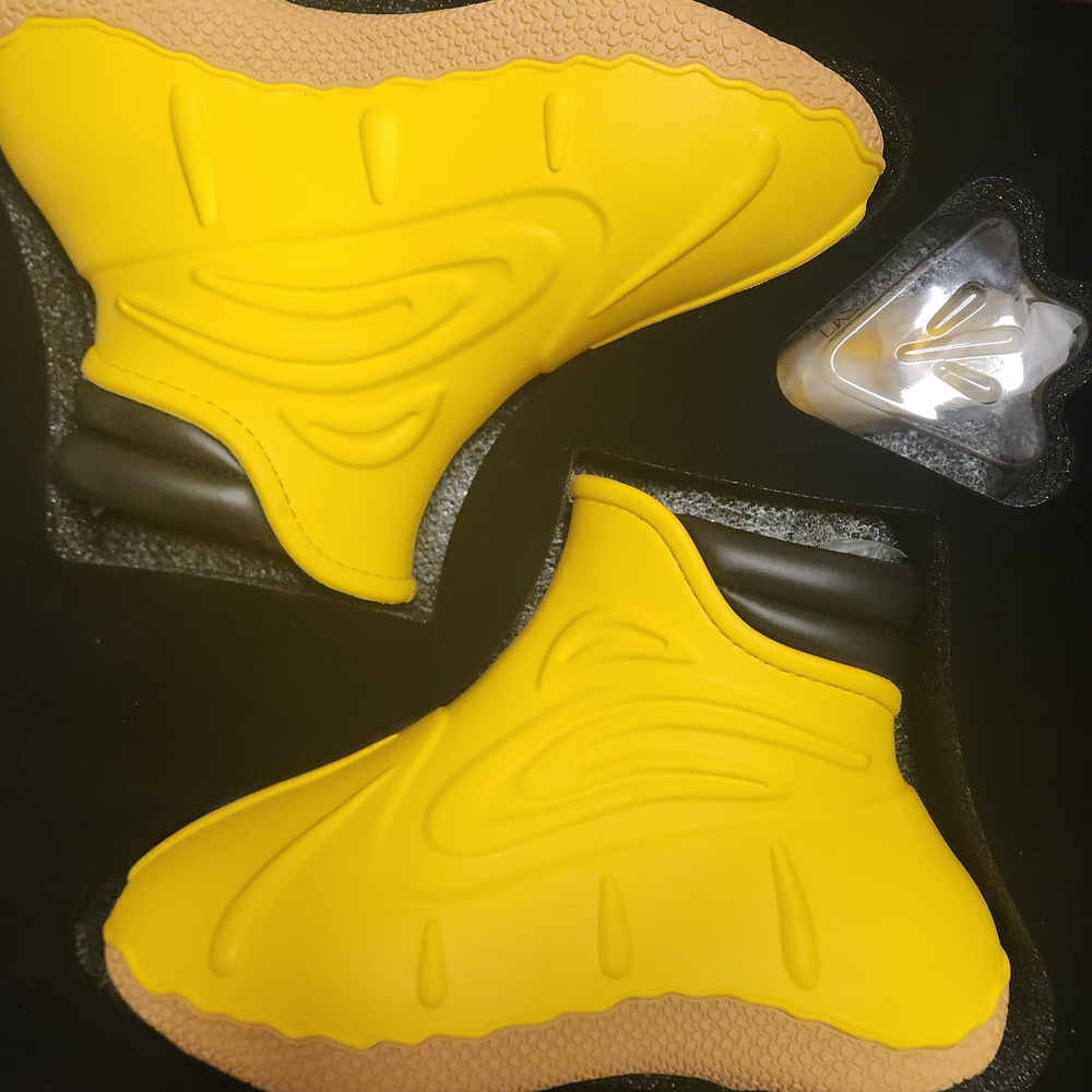 Yellow Winter Rain Boots with Chunky Sole
